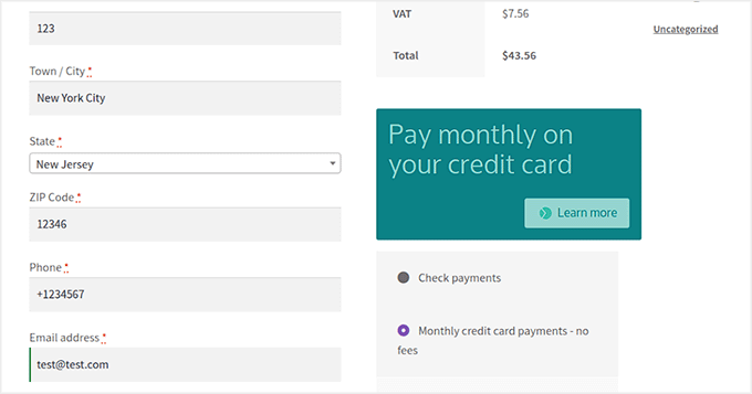 Offer installments options with Splitit