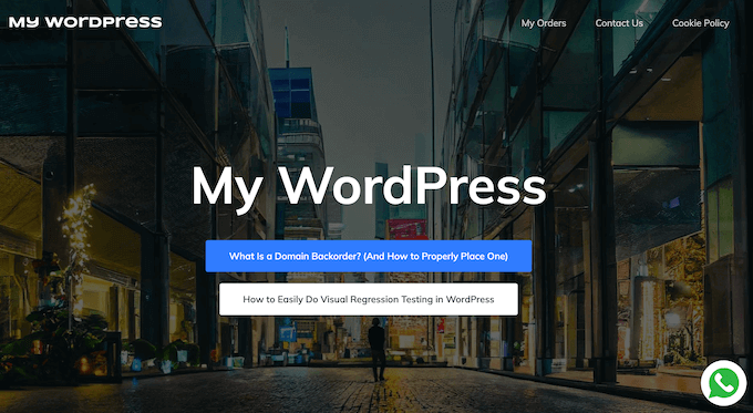 An example of a click-to-chat WhatsApp button, created using PushEngage 