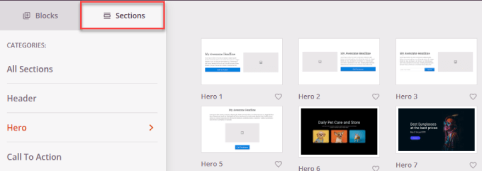 Seções no seedprod Seções no seedprod