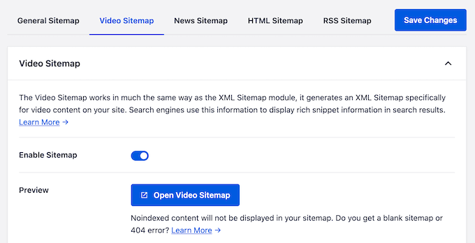 Skapa ett video- eller nyhets-sitemap med AIOSEO