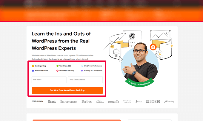 コンテンツ中心のサイトのホームページ例