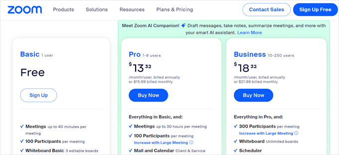 Zoom's pricing