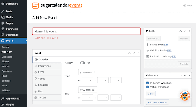 Adding events to you public online calendar