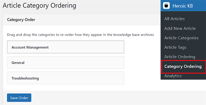 Change the category order of the documentation Change the category order of the documentation