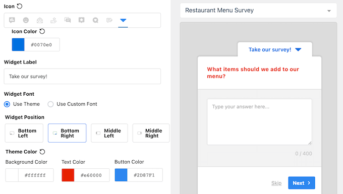 Customizing the feedback and survey widget in WordPress Customizing the feedback and survey widget in WordPress