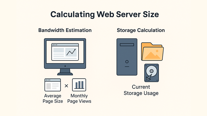 Diagramma che spiega come calcolare la dimensione del server web