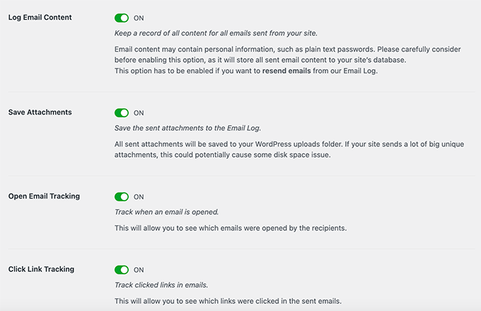 追加のメールログ設定