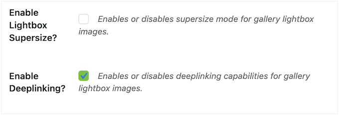 Hur man aktiverar deeplinking i dina WordPress-gallerier