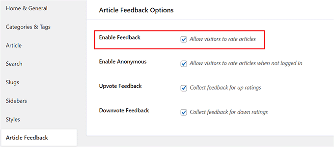 Enable user feedback for documentation Enable user feedback for documentation
