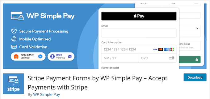 The free WP Simple Pay plugin for WordPress The free WP Simple Pay plugin for WordPress