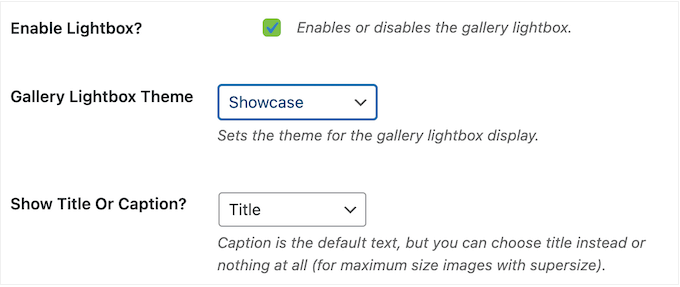 Tillämpa olika teman på ljusboxens bildpopup