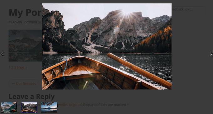 Visar media i ett lightbox-fönster