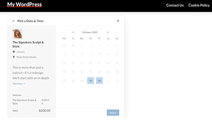 Accepting online bookings for your business services