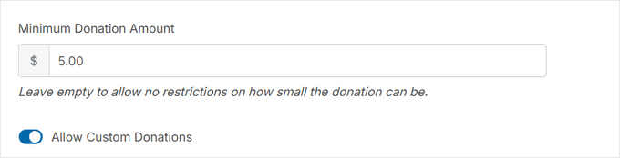Adding a minimum amount to a donation form Adding a minimum amount to a donation form