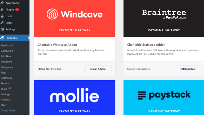 The WP Charitable addons The WP Charitable addons