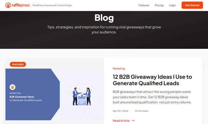 The RafflePress WordPress blog