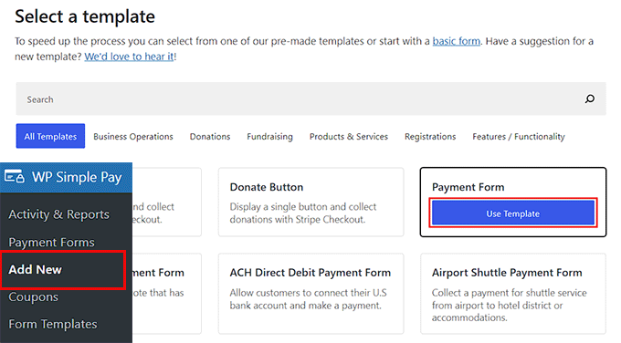 Select a template for WP Simple Pay Select a template for WP Simple Pay