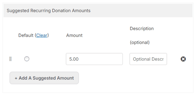 Add suggested recurring donation amounts Add suggested recurring donation amounts