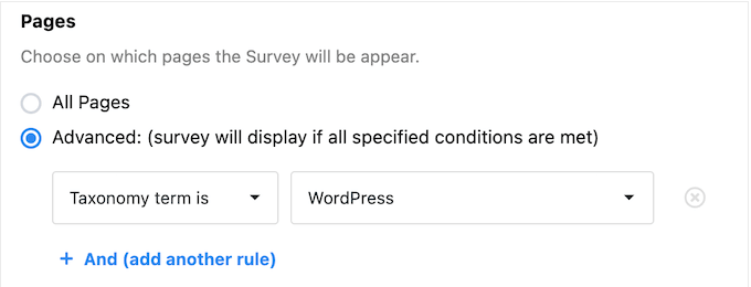 Controlling where surveys appear on your WordPress website or online store Controlling where surveys appear on your WordPress website or online store