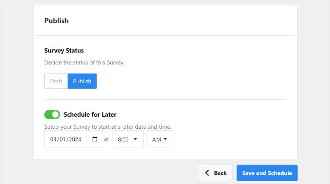 La configuración de publicación de UserFeedback La configuración de publicación de UserFeedback