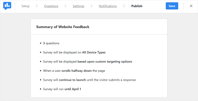 El resumen de la encuesta de UserFeedback El resumen de la encuesta de UserFeedback