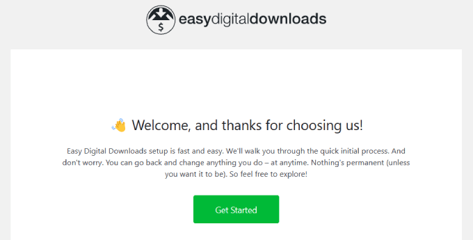 Easy Digital Downloads setup wizard Easy Digital Downloads setup wizard