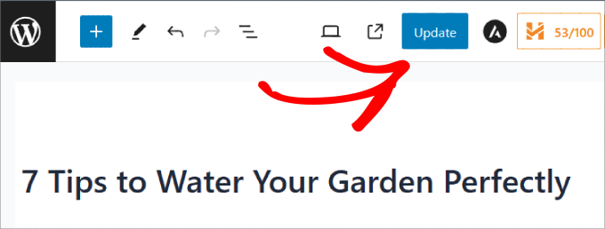 Update wordpress page Update wordpress page