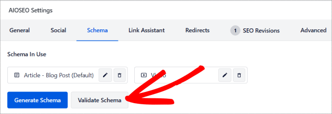 Validate schema Validate schema