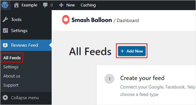 Adding a new review feed on Reviews Feed Pro Adding a new review feed on Reviews Feed Pro