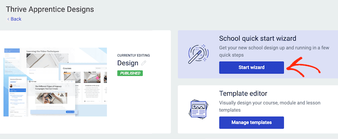 Creare un corso online utilizzando la procedura guidata di progettazione di Thrive Apprentice
