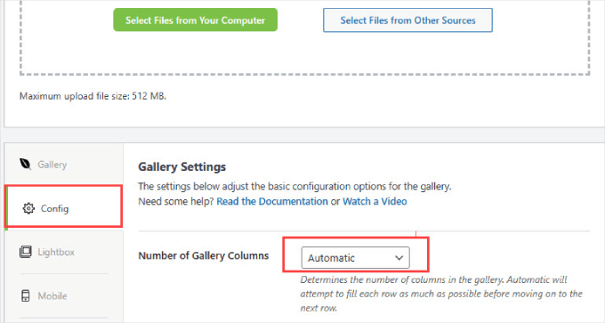 Envira Gallery の設定 Envira Gallery の設定