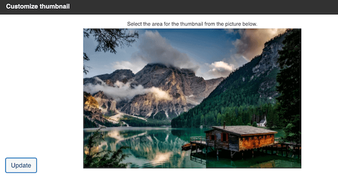 Cortando miniaturas individuais em um site ou blog