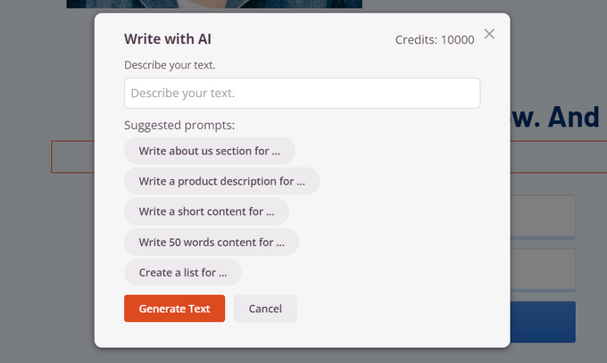 Describe text for SeedProd's AI Assistant Describe text for SeedProd's AI Assistant
