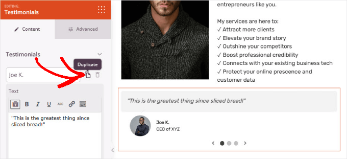 SeedProd でお客様の声を複製する SeedProd でお客様の声を複製する