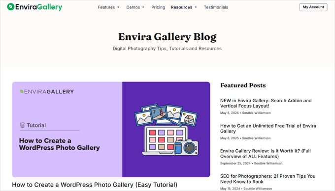 Envira Gallery WordPress fotoblogg