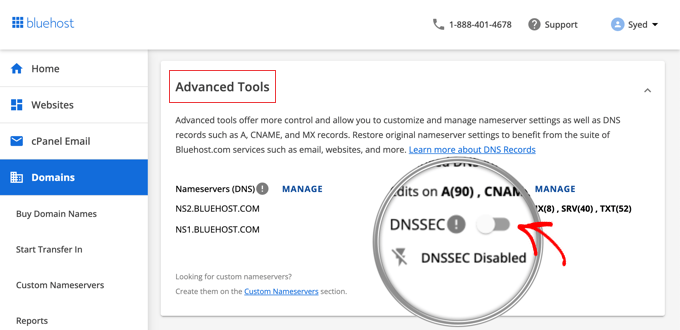 Disabling DNSSEC on Bluehost Disabling DNSSEC on Bluehost