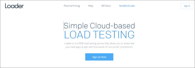 Site-ul Loader.io Site-ul Loader.io