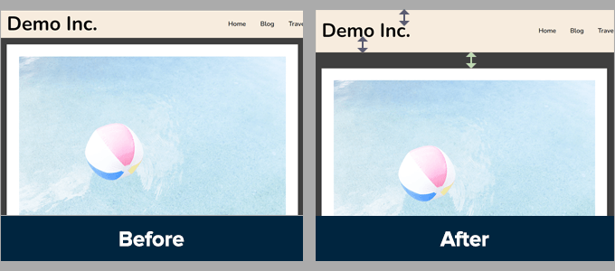 Ränder um Container-Elemente vergrößern