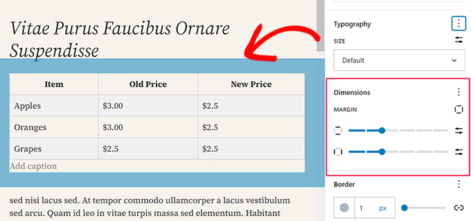 Ränder im Block-Editor hinzufügen