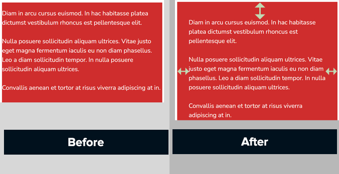 Abstand innerhalb einer Textspalte