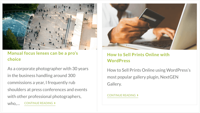 El blog de fotografía de WordPress de Photocrati