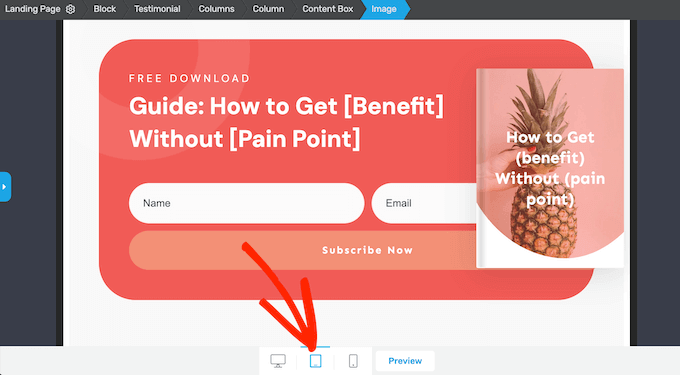 Previewing a custom page design on a smartphone or tablet Previewing a custom page design on a smartphone or tablet