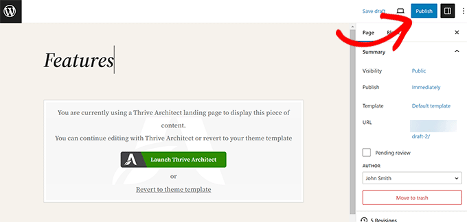 WordPress-Beitrag oder -Seite veröffentlichen oder aktualisieren