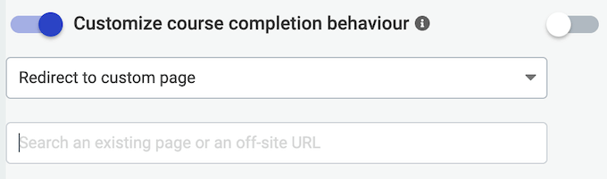 Reindirizzamento automatico alla schermata di completamento del corso
