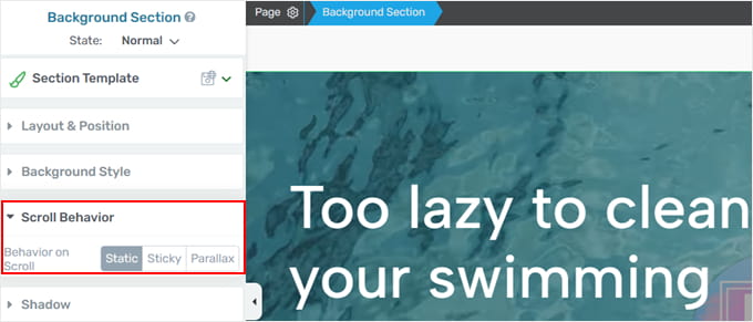 Adjusting the scroll behavior of the video background in Thrive Architect Adjusting the scroll behavior of the video background in Thrive Architect
