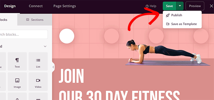 SeedProd speichern und veröffentlichen