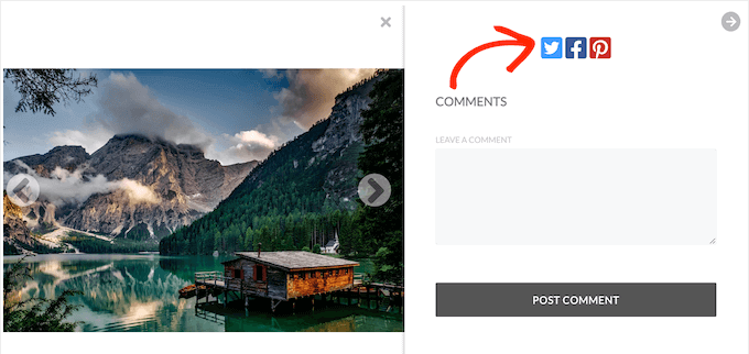 Uma linha de botões de compartilhamento social