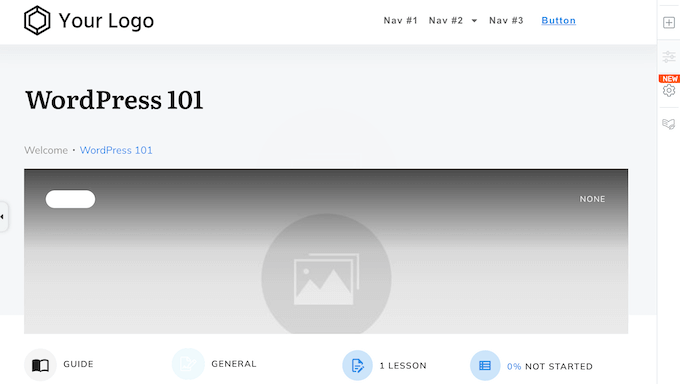 Personalizzazione della pagina di panoramica del corso utilizzando l'editor drag and drop