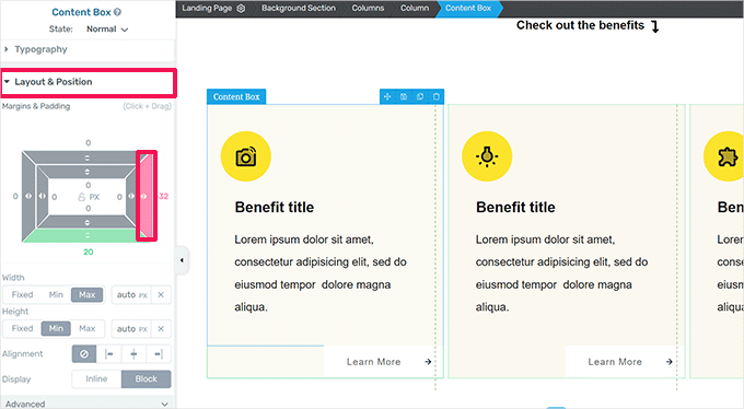 Ränder und Abstände anpassen