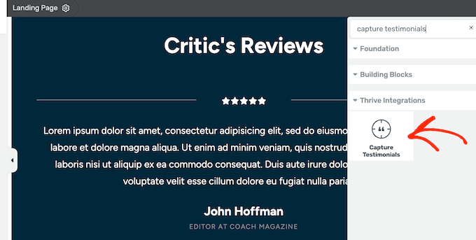 Thrive Ovation integrates seamlessly with Thrive Architect Thrive Ovation integrates seamlessly with Thrive Architect